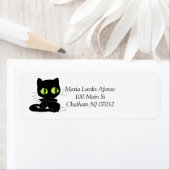 Étiquettes d'adresse Chats Noirs (En situation)