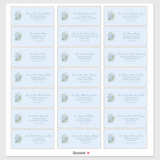 Étiquettes d'adresse classiques bleu poussiéreux p