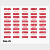Étiquettes d'adresse Cœurs Rouge Rose (Feuille)