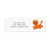 Étiquettes d'adresse de chat orange (Devant)