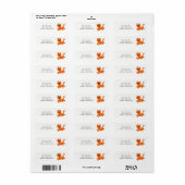 Étiquettes d'adresse de chat orange (Feuille entière)