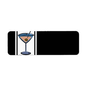 Étiquettes d'adresse de cocktail Martini rétro