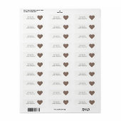 Étiquettes d'adresse de cœur (Feuille entière)