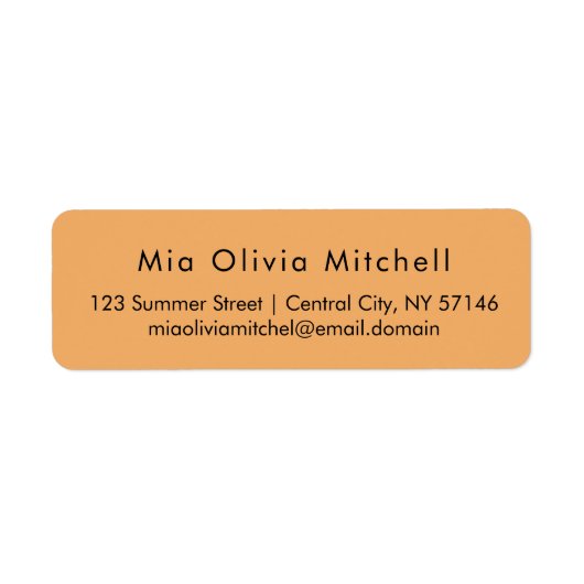 Étiquettes d'adresse de couleur orange douce tenda (Devant)