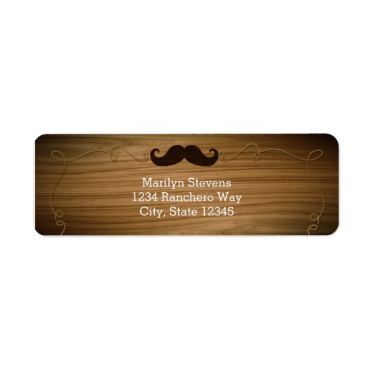 Étiquettes d'adresse de fête de moustache de corde (Devant)