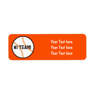 Étiquettes d'adresse de fête d'équipe de baseball