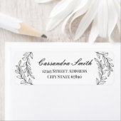 Étiquettes d'adresse de feuilles botaniques minima (En situation)