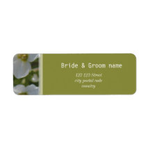 étiquettes d'adresse de fleurs de jardin blanches