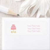 Étiquettes d'adresse de gâteau de boulangerie rose (En situation)