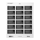 Étiquettes d'adresse de grand retour florales noir (Feuille entière)