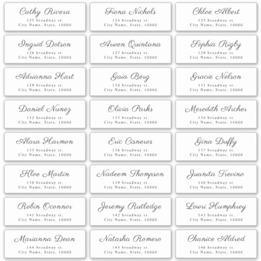 Étiquettes d'adresse de invité de script élégant s (Devant)