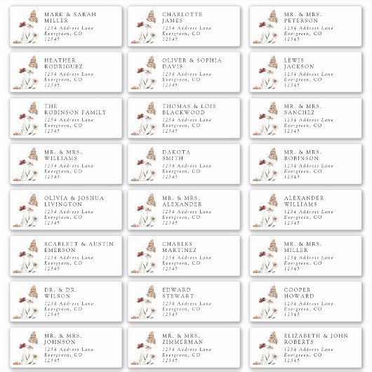 Étiquettes d'adresse de invité modernes
