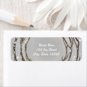 Étiquettes d'adresse de mariage avec branches d'ar (En situation)