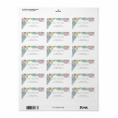 Étiquettes d'adresse de mariage avec cactus succul (Feuille entière)