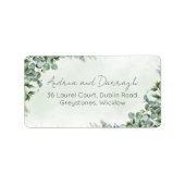 Étiquettes d'adresse de mariage avec feuillage d'e (Devant)