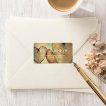 Étiquettes d'adresse de mariage Bokeh Hearts