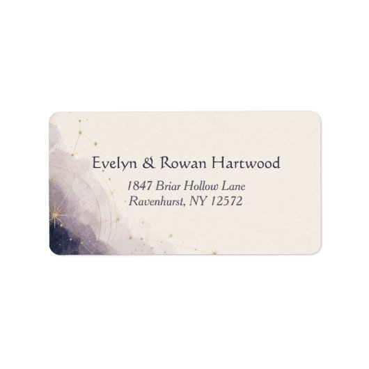 Étiquettes d'adresse de mariage céleste (Devant)