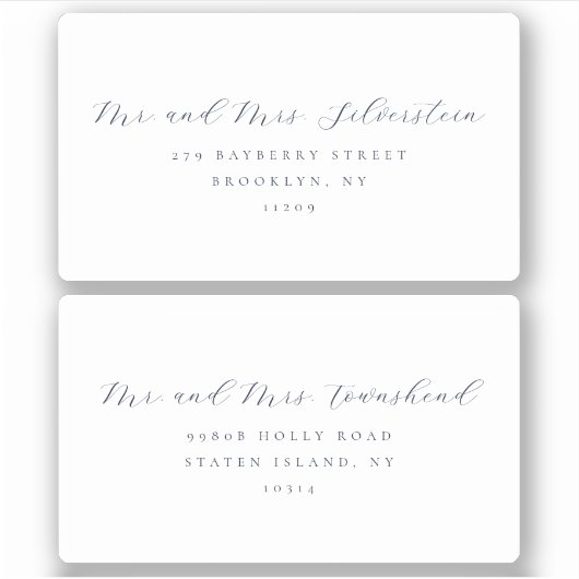 Étiquettes d'adresse de mariage Elegant Script Ser (Devant)