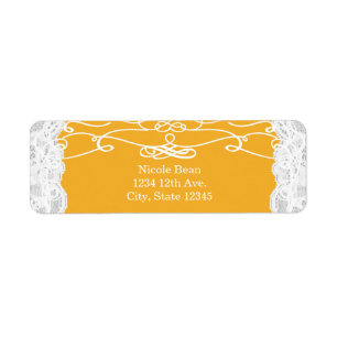 Étiquettes d'adresse de mariage élégantes en dente