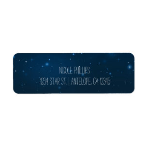 Étiquettes d'adresse de mariage étoiles bleues cie