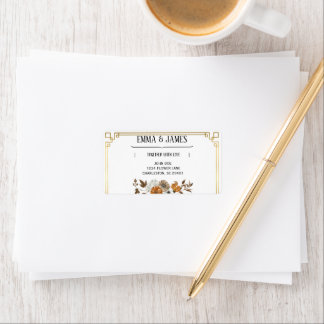 Étiquettes d'adresse de mariage florales vintage