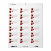Étiquettes d'adresse de mariage romantique Rose Ro (Feuille entière)