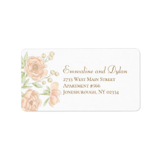 Étiquettes d'adresse de mariage Rose Pêche