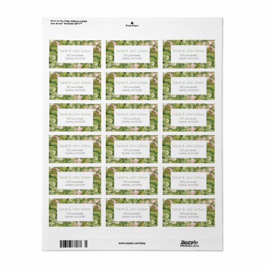 Étiquettes d'adresse de mariage rustique de plante (Feuille entière)