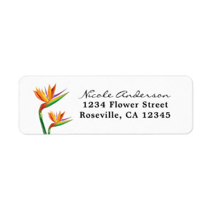 Étiquettes d'adresse de mariage tropical Bird of P