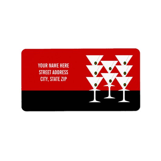 Étiquettes d'adresse de Martinis (Devant)