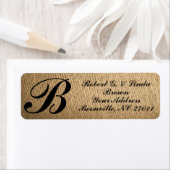 ÉTIQUETTES D'ADRESSE DE MONOGRAMME-RETOUR (En situation)