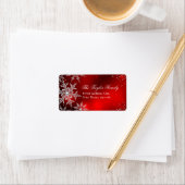 Étiquettes d'adresse de Noël en forme de flocon de (En situation)