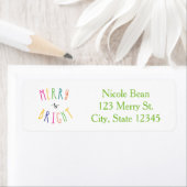 Étiquettes d'adresse de Noël MERRY & BRIGHT (En situation)