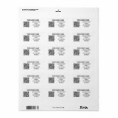 Étiquettes d'Adresse de Nom de Code QR Personnalis (Feuille entière)