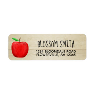 Étiquettes d'adresse de pomme rouge