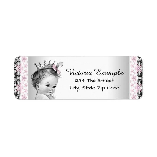 Étiquettes d'adresse de princesse vintage (Devant)