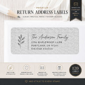 Étiquettes d'adresse de retour à texture de lin de