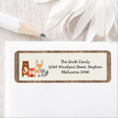 Étiquettes d'adresse de retour à thème Woodland (En situation)