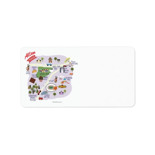 Étiquettes d'adresse de retour Allen Texas (Devant)