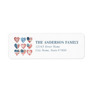Étiquettes d'adresse de retour American Heart Flag
