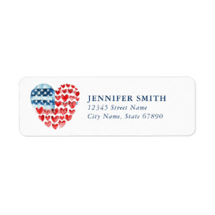Étiquettes d'adresse de retour American Heart Flag