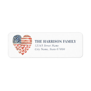 Étiquettes d'adresse de retour American Heart Flag