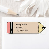 Étiquettes d'adresse de retour au crayon mignon (En situation)