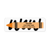 Étiquettes d'adresse de retour au crayon orange (Devant)