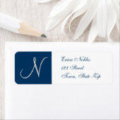 Étiquettes d'adresse de retour avec monogramme pou (En situation)