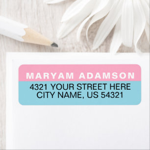 Étiquettes d'adresse de retour Baby Blue et Rose M