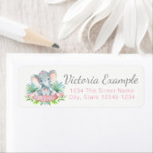 Étiquettes d'adresse de retour Baby shower d'éléph (En situation)