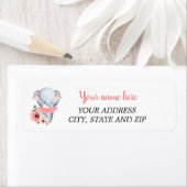 Étiquettes d'adresse de retour Ballerina Pink Elep (En situation)