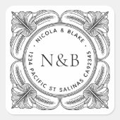 Étiquettes d'adresse de retour baroques ornées - P (Devant)