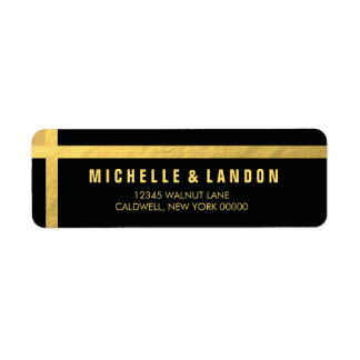Étiquettes d'adresse de retour Black+Gold | MARIAG